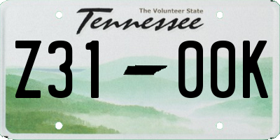 TN license plate Z3100K