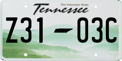 TN license plate Z3103C