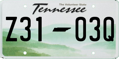 TN license plate Z3103Q