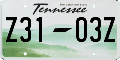 TN license plate Z3103Z