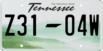 TN license plate Z3104W