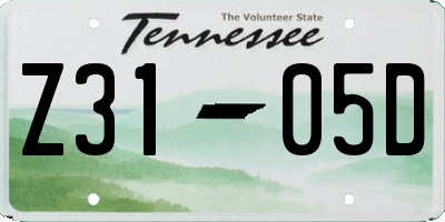 TN license plate Z3105D