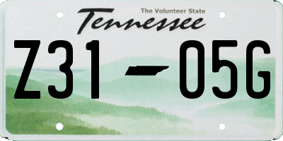 TN license plate Z3105G