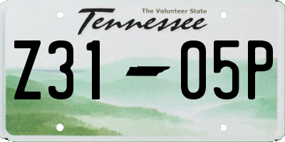 TN license plate Z3105P