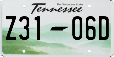 TN license plate Z3106D