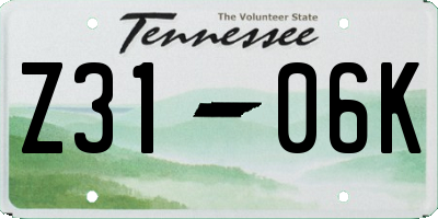 TN license plate Z3106K