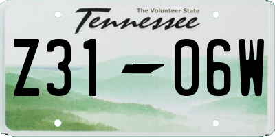 TN license plate Z3106W