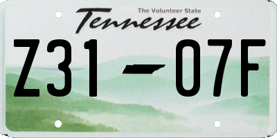 TN license plate Z3107F