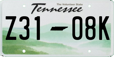 TN license plate Z3108K