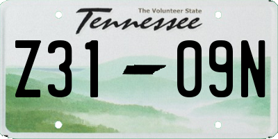 TN license plate Z3109N