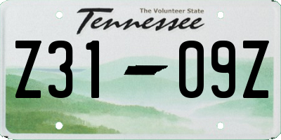 TN license plate Z3109Z
