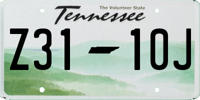 TN license plate Z3110J