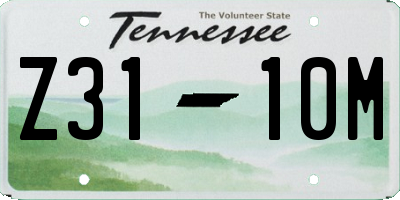 TN license plate Z3110M