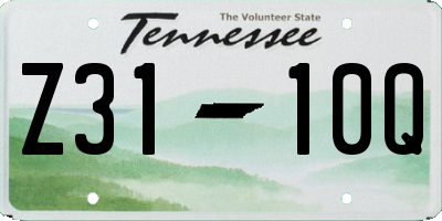 TN license plate Z3110Q