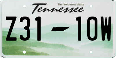 TN license plate Z3110W
