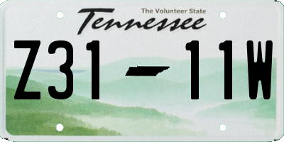 TN license plate Z3111W