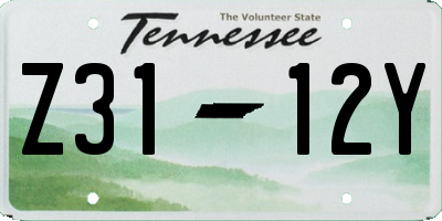 TN license plate Z3112Y