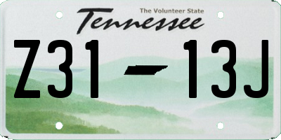 TN license plate Z3113J