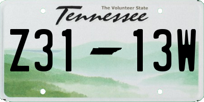 TN license plate Z3113W