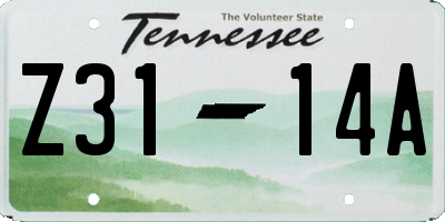 TN license plate Z3114A