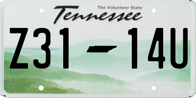 TN license plate Z3114U