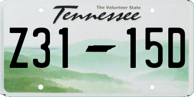 TN license plate Z3115D