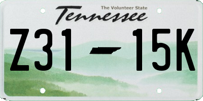 TN license plate Z3115K