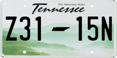 TN license plate Z3115N