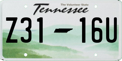 TN license plate Z3116U