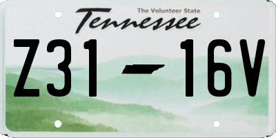 TN license plate Z3116V