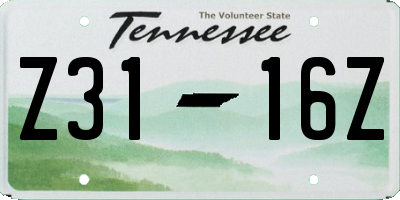 TN license plate Z3116Z