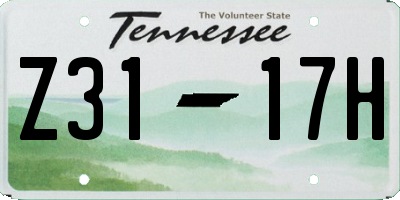 TN license plate Z3117H