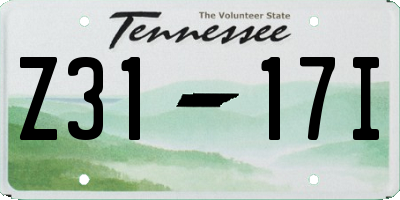 TN license plate Z3117I