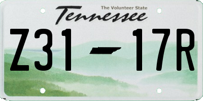 TN license plate Z3117R