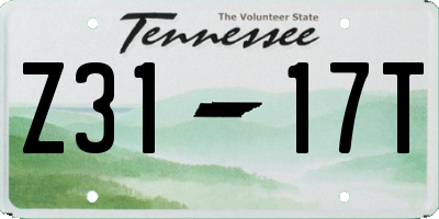TN license plate Z3117T
