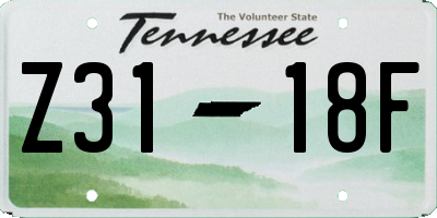 TN license plate Z3118F