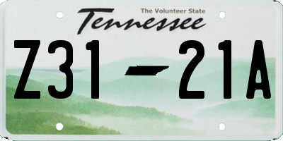 TN license plate Z3121A