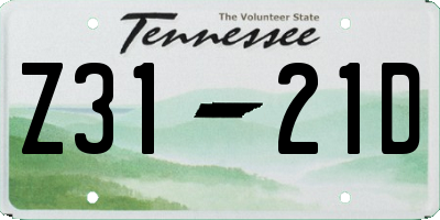 TN license plate Z3121D