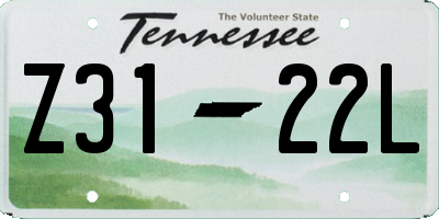 TN license plate Z3122L