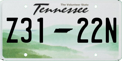 TN license plate Z3122N