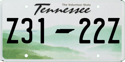 TN license plate Z3122Z