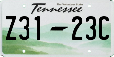TN license plate Z3123C