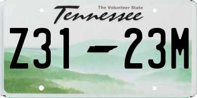 TN license plate Z3123M