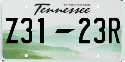 TN license plate Z3123R