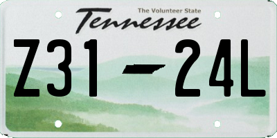 TN license plate Z3124L