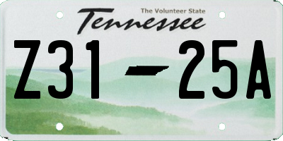 TN license plate Z3125A