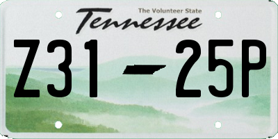 TN license plate Z3125P