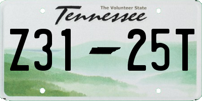 TN license plate Z3125T