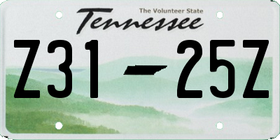 TN license plate Z3125Z