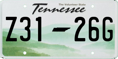 TN license plate Z3126G
